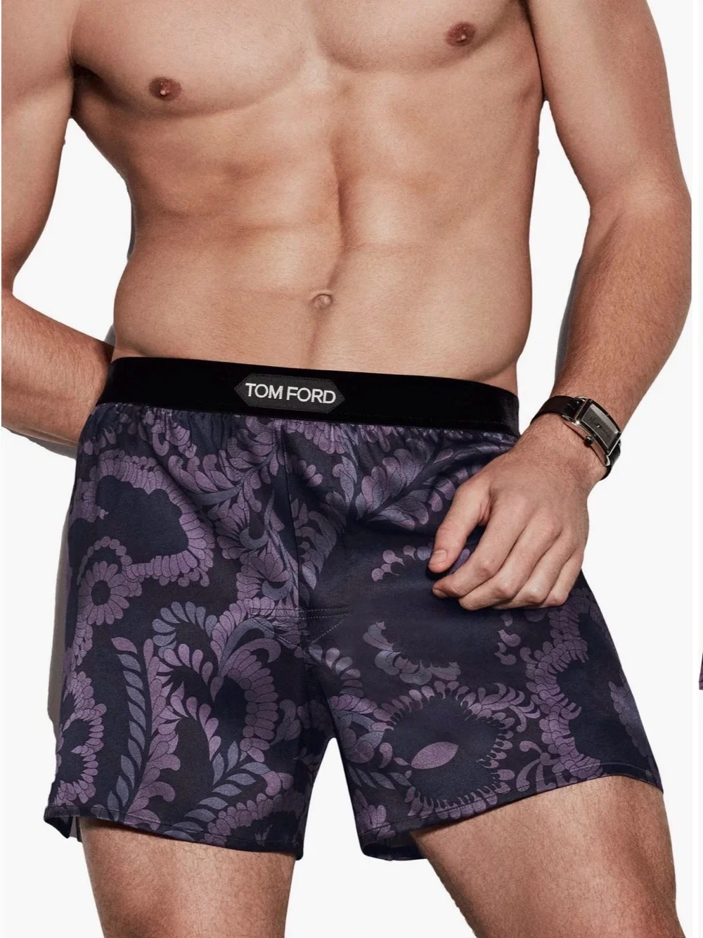 NIB Tom Ford XL Floral Print Stretch silk boxers
